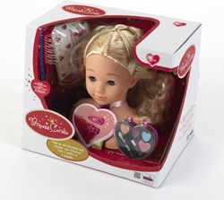 Klein Princess Coralie kapkop speelgoed make-up hoofd blond roze