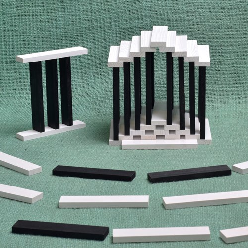 Kapla houten bouwplankjes zwart-wit 100 stuks - constructiespeelgoed-2