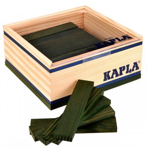 Kapla  houten bouwplankjes 40 donkergroen in kistje