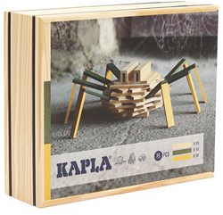 Kapla bouwset - houten blokken - 75 stuks - kleurrijk constructiespeelgoed