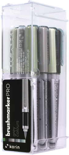 Karin Karin Brushmarker Pro Set Gray 12 stuks