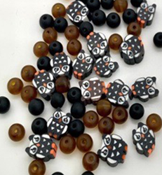 Hobby & Crafting Fun kralen set Katsuki Smileys bruin 64 stuks draad