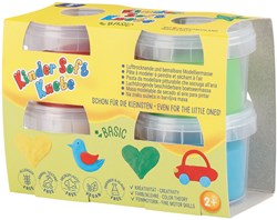 Feuchtmann klei set - zachte kinderklei 4x80g multicolor creatief
