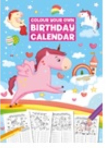 Wins Holland Wins Kleur je eigen verjaardagskalender thema Unicorn