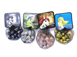 Don Juan knikkers glas Mythical serie 20x 16mm + 1x 25mm kleurrijk