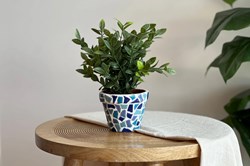 Little Creations DIY mozaïek bloempotten set blauw - creatieve hobby