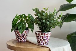 Little Creations DIY mozaïek bloempotten set roze - creatief knutselpakket