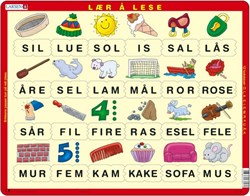Larsen legpuzzel leren lezen Noors - educatief speelgoed 24 stukjes