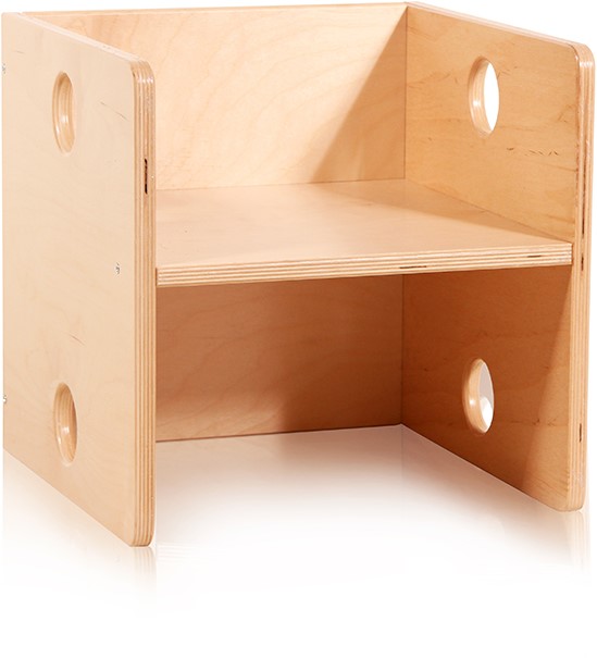 Pertina houten kubusstoel / kubus kinderstoel peuter - 34 x 34 x 34 cm