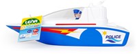 Lena politieboot speelgoedboot met speelfiguur - 36 cm - blauw-2