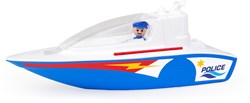 Lena politieboot speelgoedboot met speelfiguur - 36 cm - blauw
