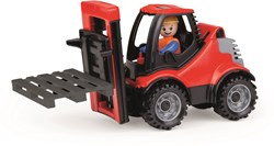 Lena speelgoed heftruck met pallet - truckies - kunststof - rood