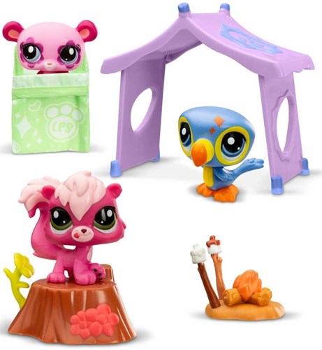 Bandai speelset Littlest Pet Shop Camping avontuur dierenfiguren en accessoires-2
