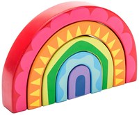 Le Toy Van houten regenboog tunnel speelgoed - kleurrijk stapelbaar speelgoed