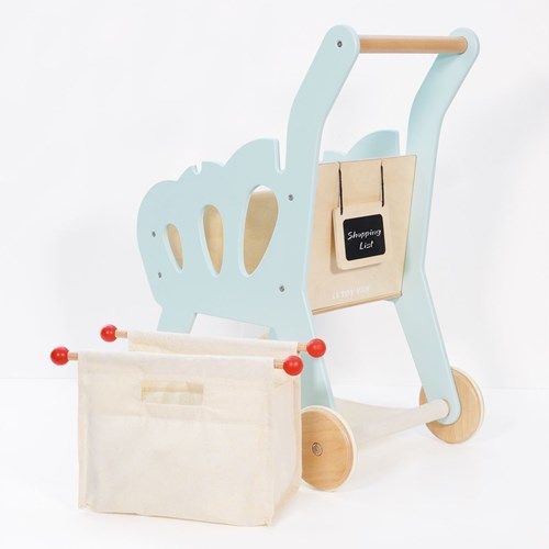Le Toy Van houten winkelwagen speelgoed met boodschappentas - FSC hout-2