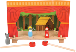 BigJigs houten magnetisch theater poppenkast - speeltheater met magneetfiguren