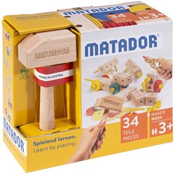 Matador bouwset Maker 34-delig houten constructiespeelgoed