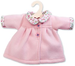 Heless poppenmantel winterjas met kraag 28-35 cm - poppenkleding roze
