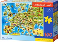 Castorland puzzel Europa kaart - 100 stukjes educatief speelgoed-2