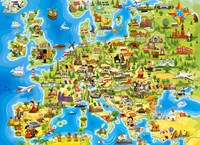 Castorland puzzel Europa kaart - 100 stukjes educatief speelgoed