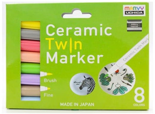 Marvy Uchida Marvy Uchida Keramiek Twin Marker Set Pastel 8 stuks