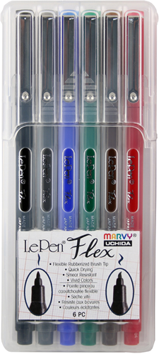 Marvy Uchida Marvy Uchida Le Pen Flex Set Primair 6 stuks
