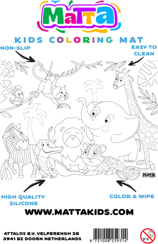 Matta Kids - Jungle Explorer kleurplacemat siliconen herbruikbaar veegbaar-2