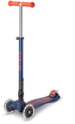 Micro kinderstep Maxi Deluxe opvouwbaar LED navy blauw - step met LED wielen