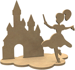 Gomille MDF figuren feeën set - knutsel speelgoed 24x20 cm