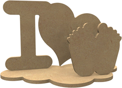 Gomille MDF Figuren knutselset I Love 24x14 cm decoratie