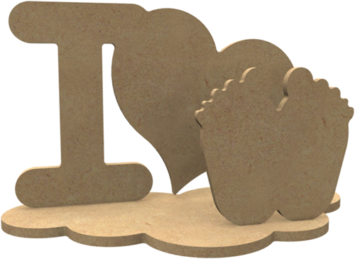Gomille MDF Figuren I Love Set 24x14 cm