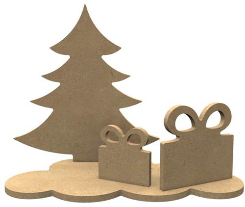 Gomille MDF Figuren Kerstboom Set 24x19 cm