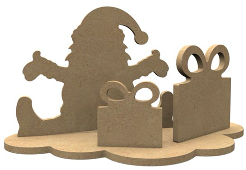Gomille MDF Figuren Kerstman Set 24x13 cm