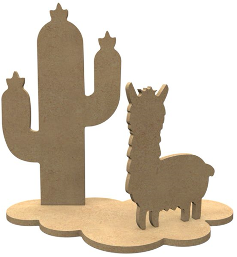 Gomille MDF Figuren Lama Set 24x22 cm