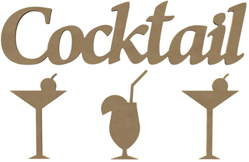 Gomille MDF Figuur Cocktail 58 cm