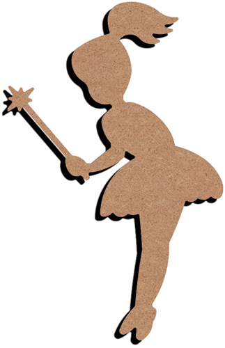 Gomille MDF Figuur Fee met Toverstok 26 cm
