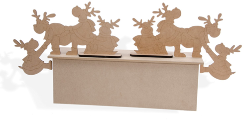 Hobbygroep MDF Figuur Klimmende Rendieren 38 cm