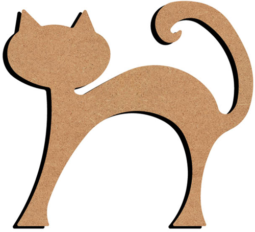 Gomille MDF Figuur Staande Kat 26 cm