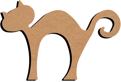 Gomille MDF Figuur Staande Kat met Bolle Rug 26 cm