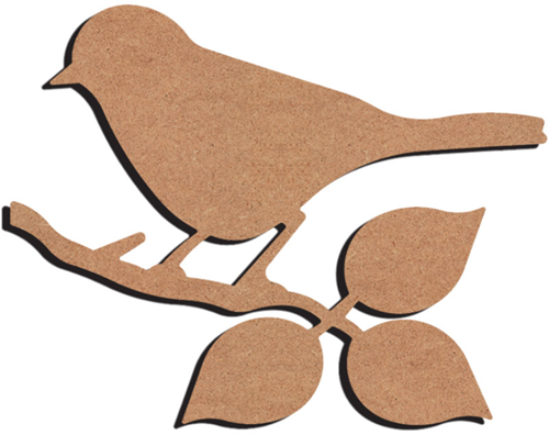 Gomille MDF Figuur Vogel op Tak 26 cm