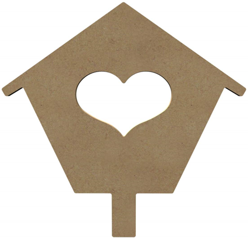 Gomille MDF Figuur Vogelhuis met Hart 26 cm