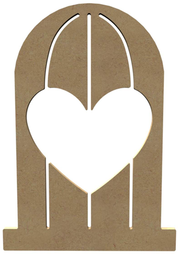 Gomille MDF Figuur Vogelkooi met Hart 26 cm