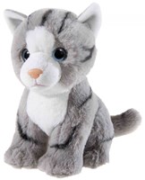 Heunec knuffel kat grijs 22cm speelgoed pluche kat