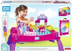 Mattel bouwtafel bouwblokken roze - leer en speel tafel