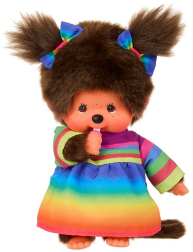 Monchhichi pop regenboogjurk 20 cm knuffel speelgoed-2