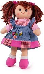 BigJigs stoffen pop Melody - zachte knuffelpop 34 cm voor kinderen