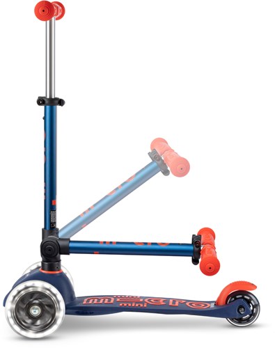 Micro kinderstep Mini Micro Deluxe opvouwbaar LED marineblauw verstelbaar-3