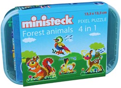 Ministeck bosdieren creatieve bouwset - 4-in-1 knutselbox - 510 stukjes