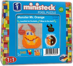 Ministeck Pixel Puzzel Glow in the Dark Glowmonster Mr. Orange Reisverpakking - Creatief Speelgoed 340-delig