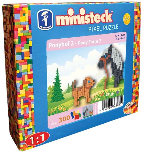 Ministeck pony mozaïek set - Ponyfarm 2 - kleine doos - 300 stukjes